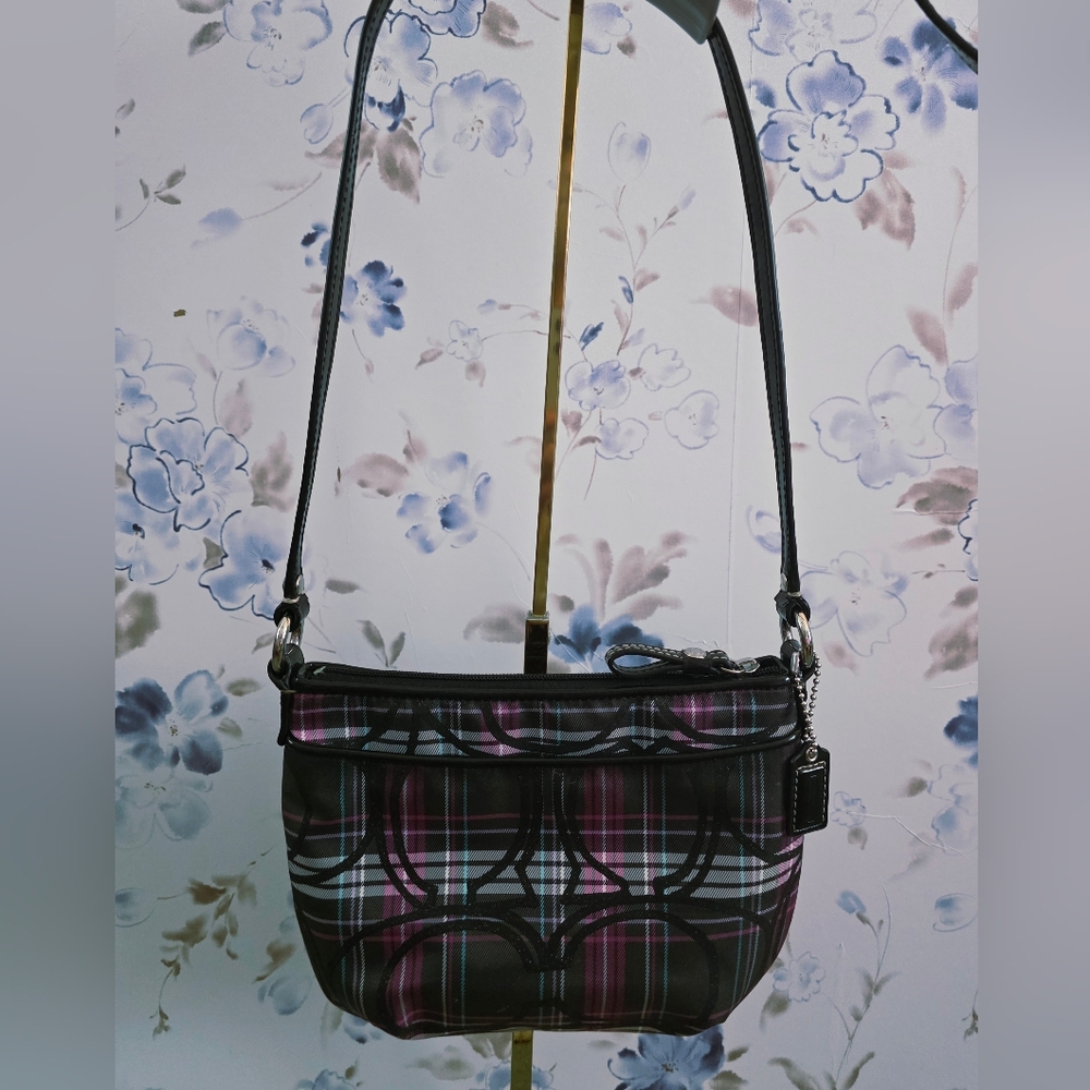 Coach Sparkle Tartan Plaid Crossbody